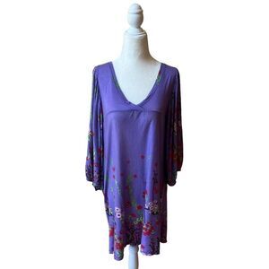 Purple Floral Bathing Suit Cover